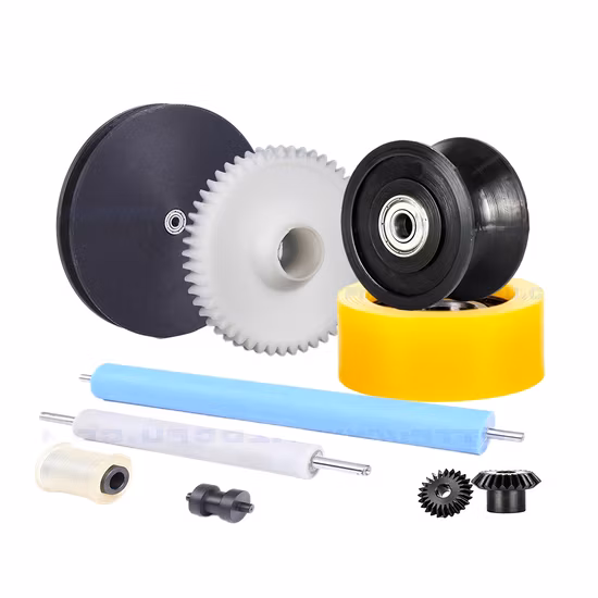 Custom-Made Non Standard Rubber Rollers Black Urethane Bearings